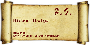 Hieber Ibolya névjegykártya